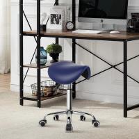 Taburete con Ruedas Silla Trabajo Altura Ajustable Giratorio Taburete de Oficina con Asiento de Silla de Montar Negro - details 30
