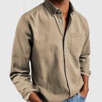 Camisa informal de otoño para hombre, camisa con cuello vuelto, a la moda, para exteriores - details 2