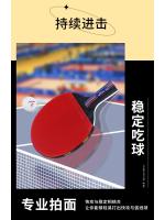 Raqueta de tenis de mesa de cuatro estrellas, juego de raqueta de tenis de mesa de entrenamiento para estudiantes, raqueta horizontal de álamo, pegamento inverso de doble cara genuino - details 1