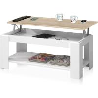 Mesa Centro con Revistero Elegante Acabado en Blanco Artik Medidas: 102 cm (Largo) x 43/54 cm (Alto) x 50 cm (Fondo) - details 14