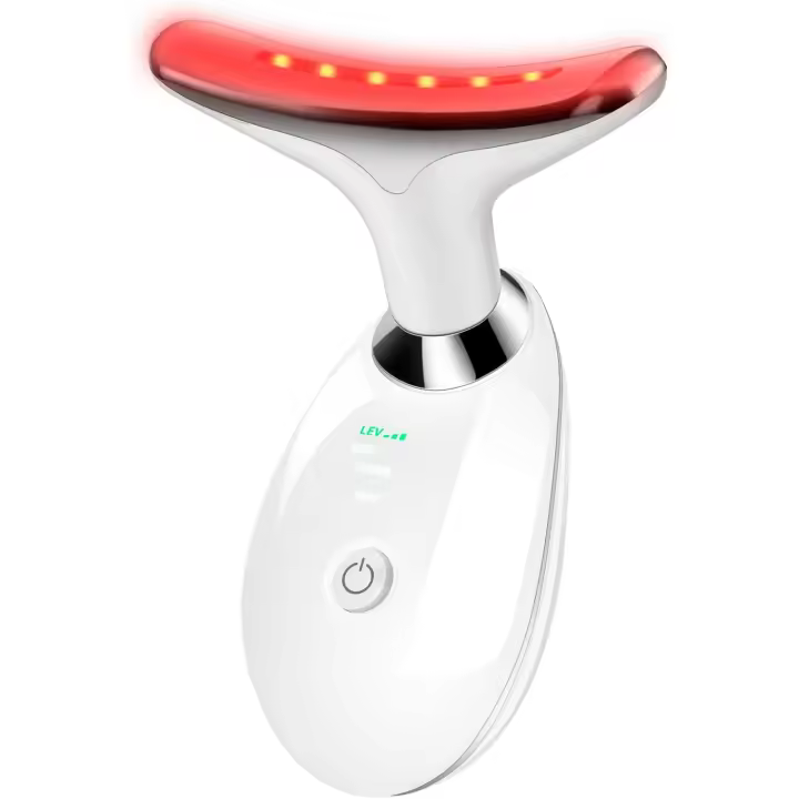 Scttomon Masajeador Facial y Cuello Herramienta de Cuidado de la Piel Multifuncional con LED de 3 Colores Ideal para Cuidado de la Piel en Casa - 1
