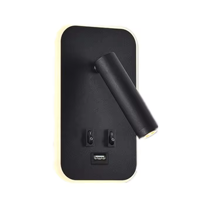 Lámpara de Pared LED Moderna con Luz de Lectura Ajustable, Puerto de Carga USB y Doble Interruptor - 1