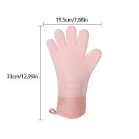 Suministros de Bar de cocina, guantes de horno de doble capa, guantes flexibles antiescaldantes para hornear, manoplas de horno de silicona resistentes al calor para cocinar - details 0