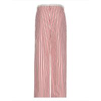 Pantalones holgados de pierna recta a rayas para mujer, moda coreana, cintura elástica, dobladillo empalmado, pantalones femeninos - details 10