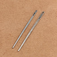 Aguja de cuerda de cuero para costura, herramienta de artesanía de cuero, doble agujero, Kit de costura de encaje, 2 piezas - details 1