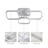 Goeco Lámpara de Techo LED Moderna 60W/72W/114W Estilo Nórdico para Sala de Estar 6500K Blanco Frío 4/6/8 Luces Montaje Semiflush en Aluminio Eficiencia de Energía - details 2