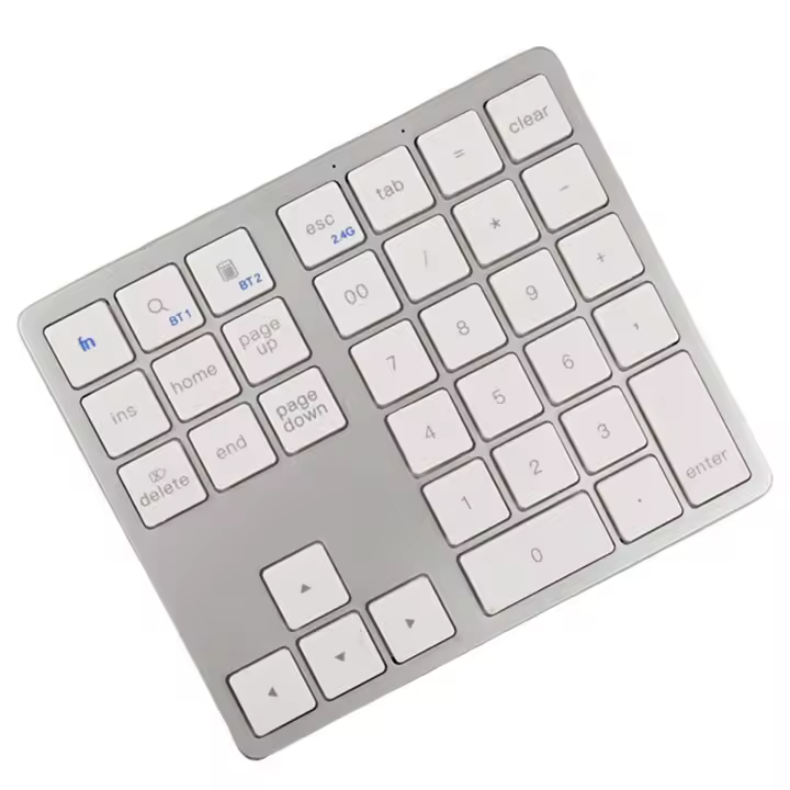 Teclado numérico Bluetooth 2,4G teclado numérico inalámbrico ultrafino teclado numérico recargable USB para ventana IOS Android blanco - 1