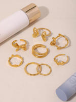 Mujeres de moda geométrica modelo Único de Maple inoxidable Anillo de joyería de moda Irregular Dedo Abierto Anillo para Niños Fiesta Cumpleaños Gift - details 14