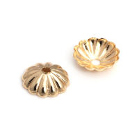 50 Uds. De cuentas redondas de latón de Color dorado de 18K, tapas de hojas de árbol y flores, suministros para hacer cuentas de joyería, accesorios Diy - details 107