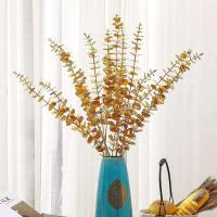 1 unids/lote de plantas artificiales de tallo de rama de eucalipto dorado para otoño, ración para el hogar, arreglo de boda, vegetación - details 0