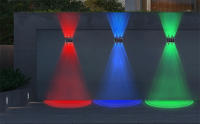 Lámpara de Pared Solar RGB de 4/6/8 LED de RXUNS Luz Moderna Impermeable para Exteriores con 2 Modos de Jardín Luz de Patio Garaje Puerta con Bombilla LED y Plástico ABS - details 10