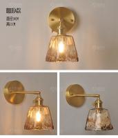 IWHD-Lámpara de pared de latón de estilo nórdico, luz creativa para espejo de baño, lectura de cabecera, candelabro de pared LED de cristal de cobre pequeño - details 3