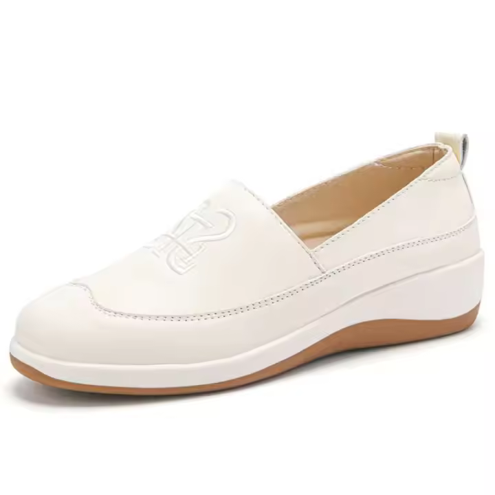 Zapatos de mujer de cuero genuino para las cuatro estaciones con diseño informal transpirable, parte inferior plana y antideslizante para caminar con un solo pie - 1