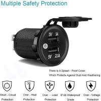 Adaptador de doble toma de corriente, Cargador USB, 5V, 3.1A, 12V, 24V, motocicleta, coche, barco y más - details 2