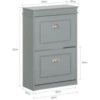 Estrecho Recibidor Estanterias Almacenaje Organizador para Zapatos Blanco 54 x 24 x 83 cm FSR78-W ES - details 11