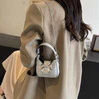 Bolso informal de piel sintética con hebilla y lazo para mujer, bolso de mano de Color sólido, bolso de cubo plateado, Mini bolso cruzado, bolso de hombro para mujer y niño - details 8
