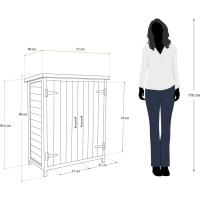 Armario Multiusos para Jardín 40x75x90 cm en Madera con 2 Capas de Pintura Impermeable |   Patas y Suelo - details 3