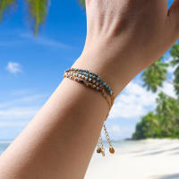 ZMZY, cadena de joyería de acero inoxidable de estilo coreano Simple para mujer, pequeña turmalina de piedra Natural, nuevo en lindos regalos de verano para amigos - details 5
