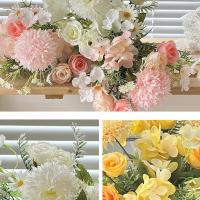 Ramo de rosas simuladas con bola bordada, ramo de mano de 44CM, bola de rosas artificiales, accesorios de fotografía para salón de bodas, decoración del hogar - details 14