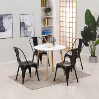 EGOONM-Sillas de Metal para comedor, muebles de exterior apilables de estilo Industrial para restaurante, boda, terraza, 4 Uds. - details 3