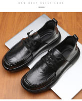 Zapatos nuevos de cuero genuino, estilo británico, antideslizantes, con suela gruesa y versátiles a la moda. - details 15