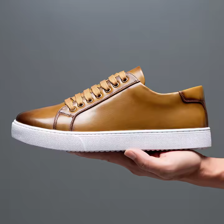 Nueva tendencia en zapatos de tablero estilo británico, color pulido, zapatos casuales con suela suave, zapatos blancos. - 1