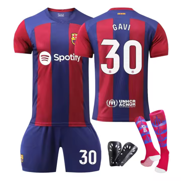 Uniforme deportivo de fútbol para niños y adultos, conjunto de entrenamiento para niños, camiseta del Barcelona 2324, compra en grupo para hombres y mujeres - 1