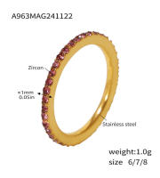 Accesorios estético de anillo de Dedo Fino para Mujeres exquisitas Joyas de Boda de anillo de Arco Iris de ZIRCON para Mujeres - details 0