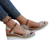 Sandalias de tacón de cuña para mujer, zapatos de moda, Verano - details 5