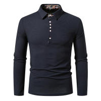 Polo de manga larga para hombre, camisas de Color sólido, moda de Cachemira, nuevos Polos de negocios sociales, otoño - details 10