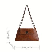 Bolso vintage con cadena de metal para las axilas, bolso con textura de piel sintética, bolso baguette versátil de moda - details 9