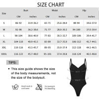 Women V Neck Over Bust Slimming Full Body Shapewear Compression Bodysuit Thong Leotard Tops Low Back Sculpting Underwear Shaper - details 0