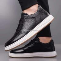 Nuevos zapatos de moda + zapatos casuales clásicos de marca de diseño de lujo de alta calidad deportivos blancos puros de cuero genuino para hombres - details 0