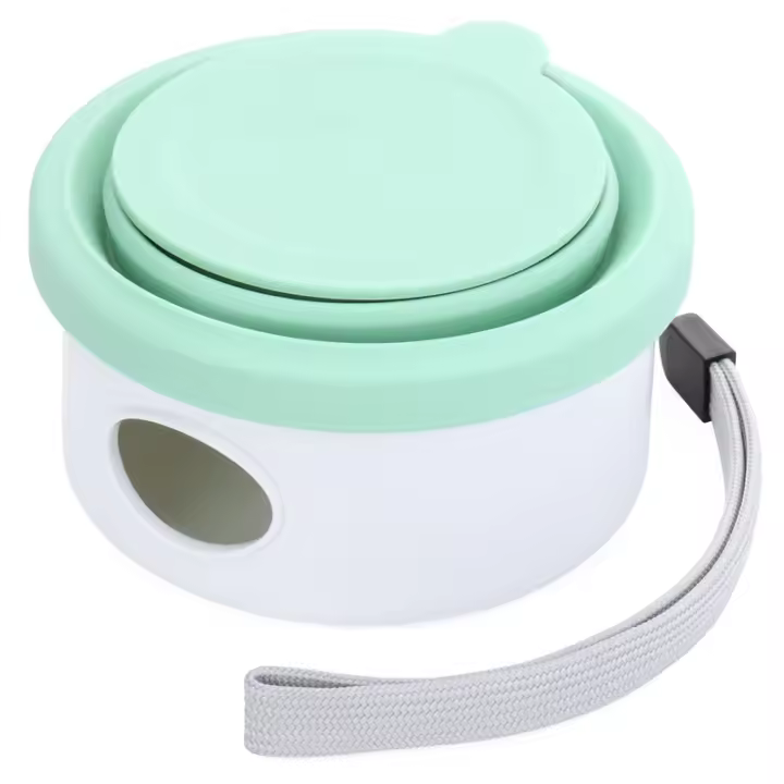 Caja de Alimentos Portátil para Perros Cuerda Plegable para Salir a Caminar con la Taza - 1