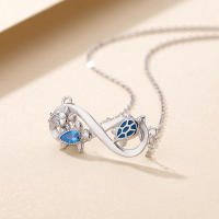Colgante de Tortuga Infinitas Formas Joya de Imitación Azul Ideal para Uso Diario y Fiestas de Mar - details 1