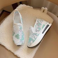 Zapatos deportivos informales de malla de encaje para mujer, calzado deportivo informal con suela gruesa, bordado grande, primavera y verano, 2024 - details 2