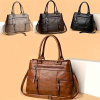 Elegante Bolso Cruzado para Mujer Alta Calidad, Múltiples Bolsillos, Correa Ajustable Cómoda, Cierre de Cremallera, Disponible en Café, Negro, Marrón Ligero, Khaki, Color Sólido, Bolso Casual - details 0