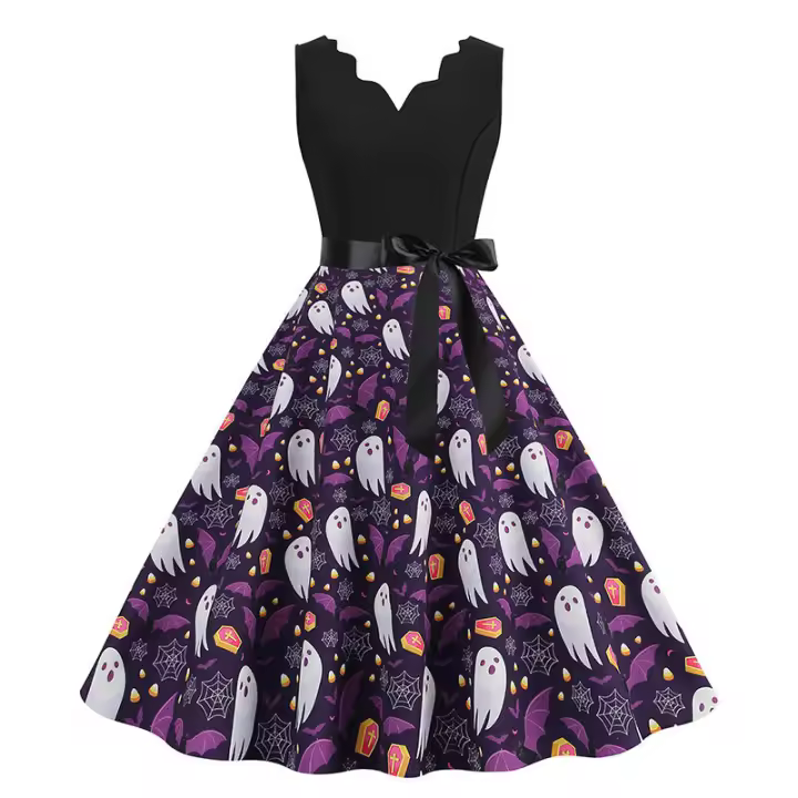 Vestido Impreso de Halloween para Mujer Abrigo y Cardigan de Moda - 1