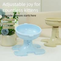 Cuenco elevado inclinado de altura ajustable para gatos, cuenco de alimentación para perros con protección para el cuello y patas altas, redondo con soporte, plato de comida para gatos para mascotas - details 8
