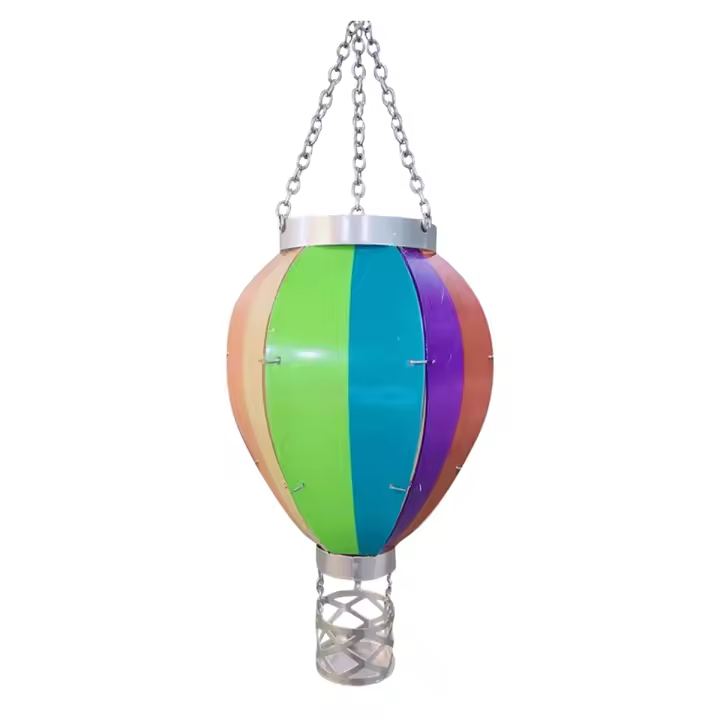 Verde Faroles Solares de Globo Aerostático para Decoración de Jardín - Luces Colgantes de Arcoíris - 1