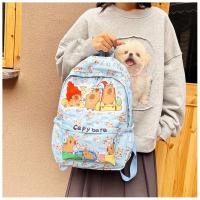 Mochila bonita de capibara de gran capacidad, mochila escolar ultraligera transpirable para estudiantes, bolsa de libros de dibujos animados de nailon - details 32