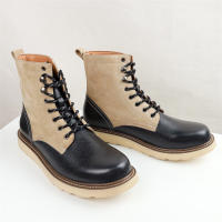 Botas de plataforma versátiles de moda retro americana de cuero botas de herramientas - details 0