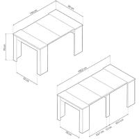 Consola, Mesa Extensible, Mesa para Salón, recibidor o Cocina, Acabado en Roble Canadiense, Medidas: 50-235 cm (Largo) x 90 cm (Ancho) x 78 cm (Alto) - details 5