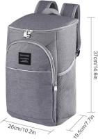 Mochila térmica diaria de gran capacidad con refrigerador, mochila aislada impermeable a prueba de fugas, gris - details 1