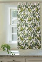 Cortina de cocina con diseño estampado de plantas hojas perennes .90x145cm y 140x150cm.1 panel. - details 0