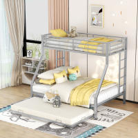 Cama de Metal Moderna Ensamblaje Fácil Almacenamiento Extra Escalera a Ambos Lados - details 2