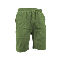 Verano Hombres Color Sólido Cinco Puntos Casual Pantalones Cortos Cordón Transpirable Pantalones de Playa Algodón Lino Pantalones Cortos Deportivos - details 11