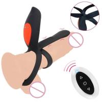 Empaque privado Sexy 10 Frecuencia Erección duradera Próstata Masaje vaginal Vibrador Pezones Estimulador de clítoris Anillo dual Vibrante - details 8