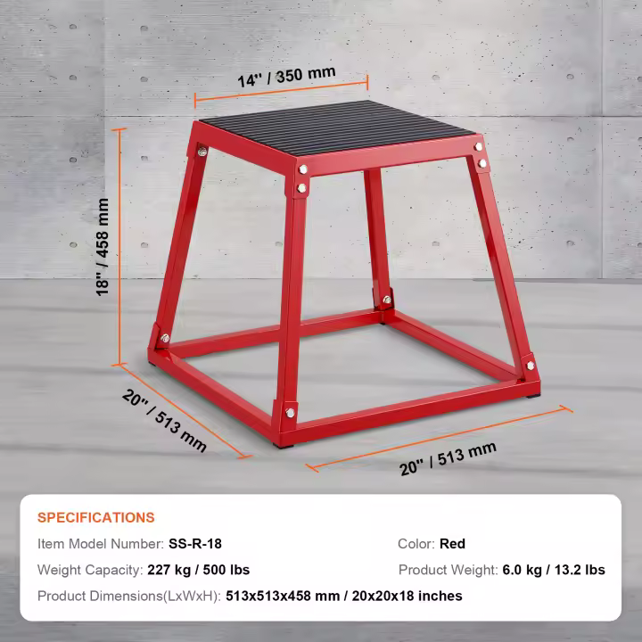 SucceBuy Caja de salto pliométrica, plataforma de acero para gimnasio en casa, antideslizante, para entrenamiento y desarrollo de fuerza - 1