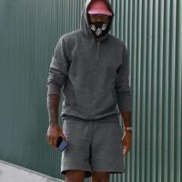 Conjunto de sudadera y pantalón corto de color sólido para hombre, informal y a la moda - details 4